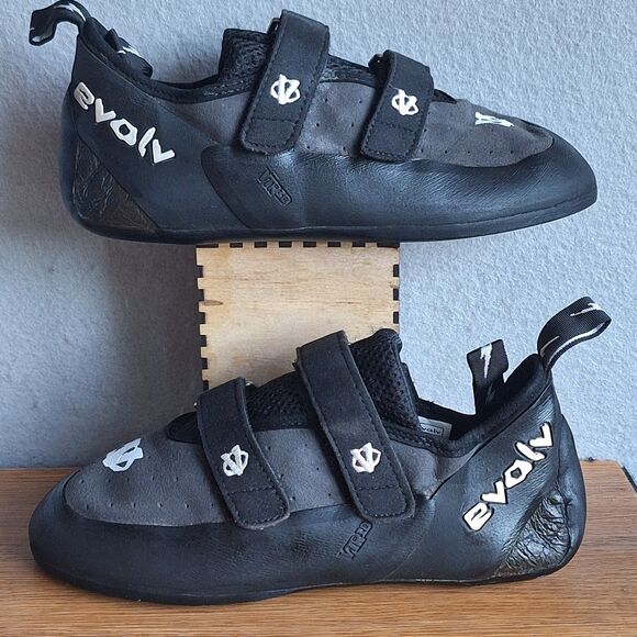 Evolv Defy VTR 3D Mens US 11 44.5 Black Ecotrax Double Strap Rock Climbing Shoes